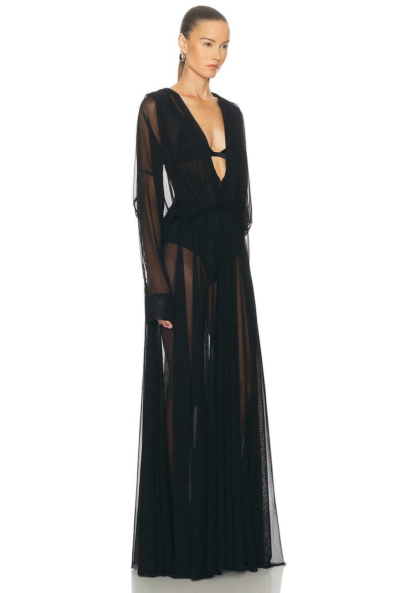 Hooded Super Oversized Boyfriend Shirt Flared Gown 3