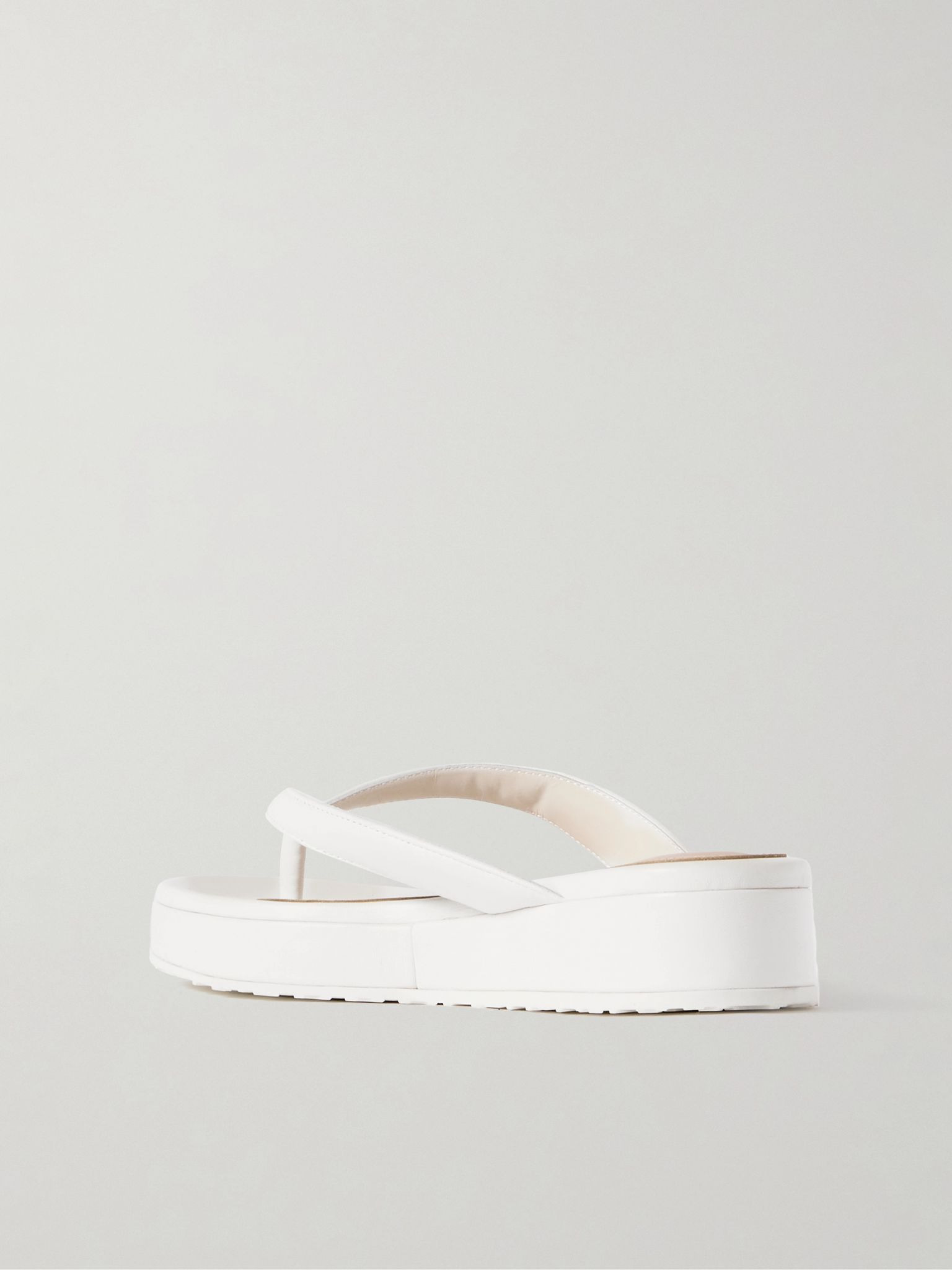 Tahiti leather platform flip flops White - 3