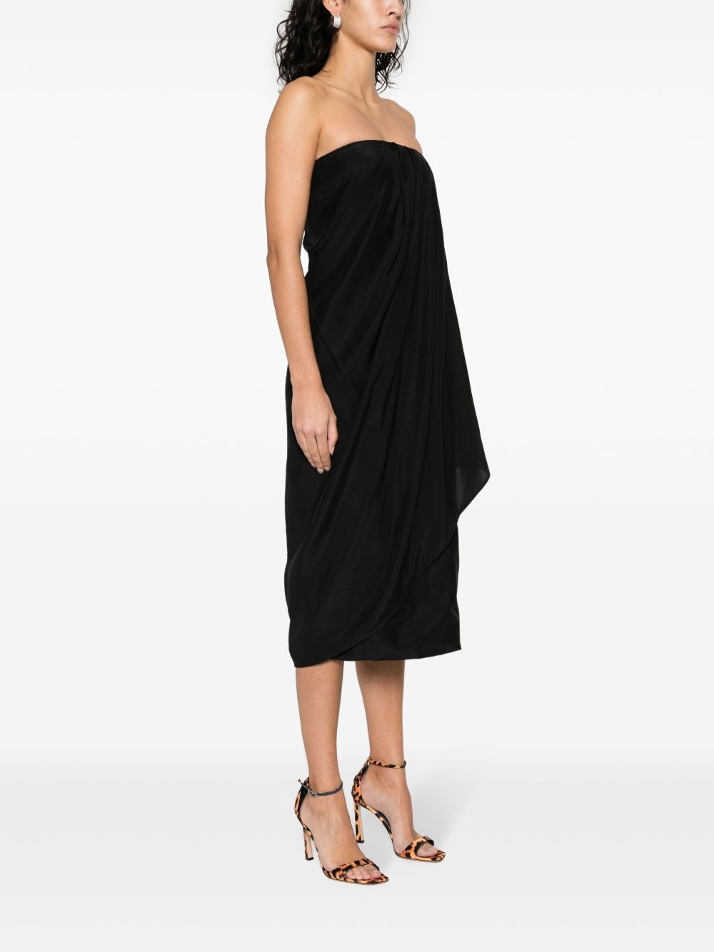 Onna strapless silk midi dress - 3