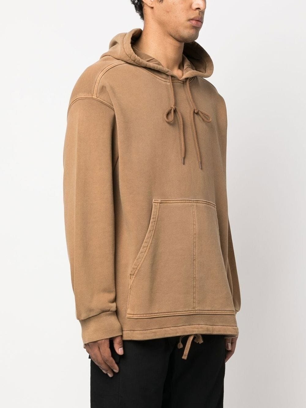 drawstring-hem cotton hoodie - 3