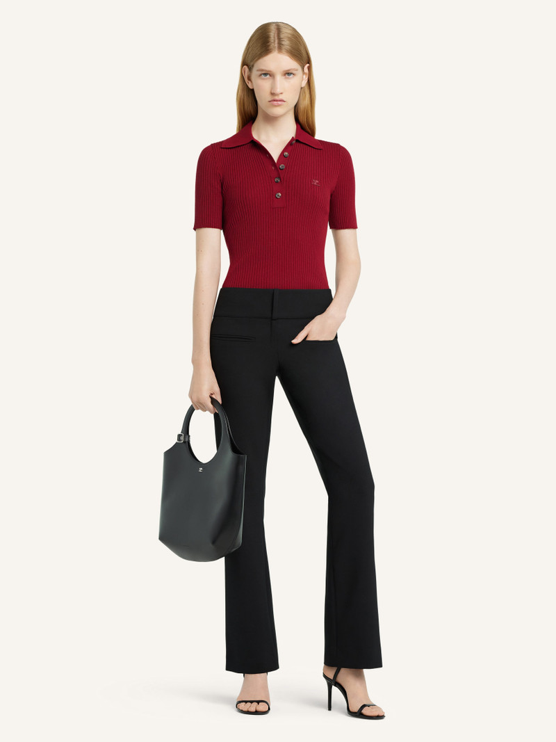 courrèges ICONIC RIB KNIT POLO SHIRT outlook