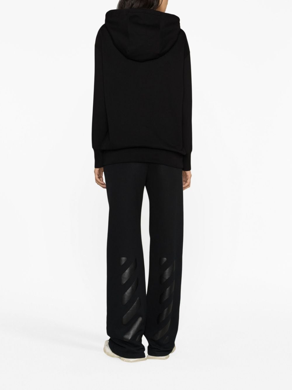 logo-print rib-trimmed hoodie - 4