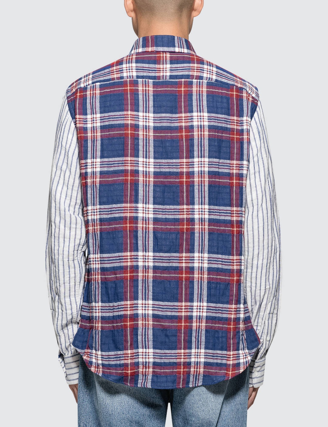 Patchwork Sleeve Check Shirt - 3