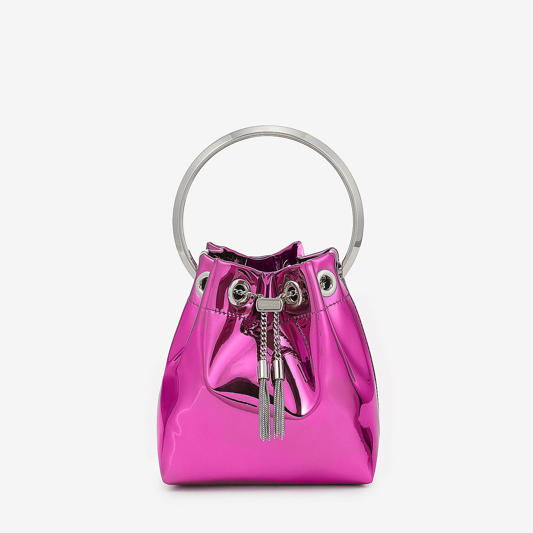 Bon Bon
Pink Mirror Fabric Mini Bag with Metal Handle - 1