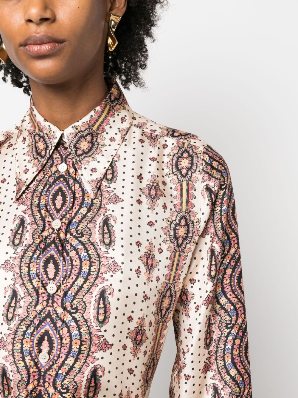 paisley-print long-sleeve silk shirt - 5