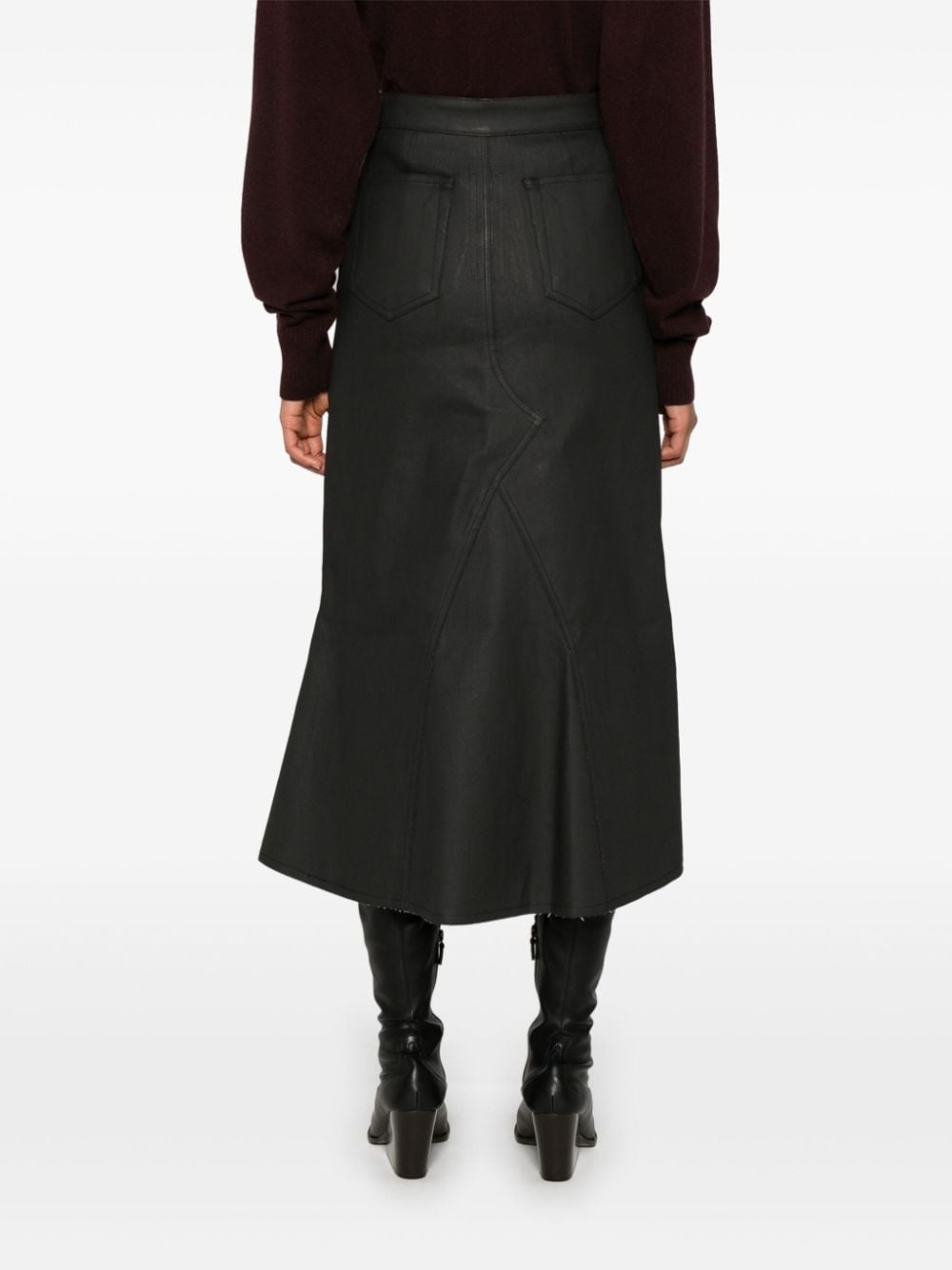 coated midi skirt - 4