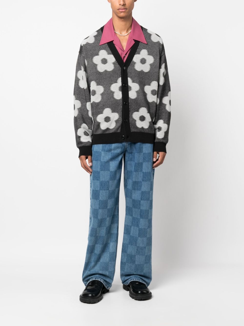 Boke Flower-motif cotton cardigan - 2