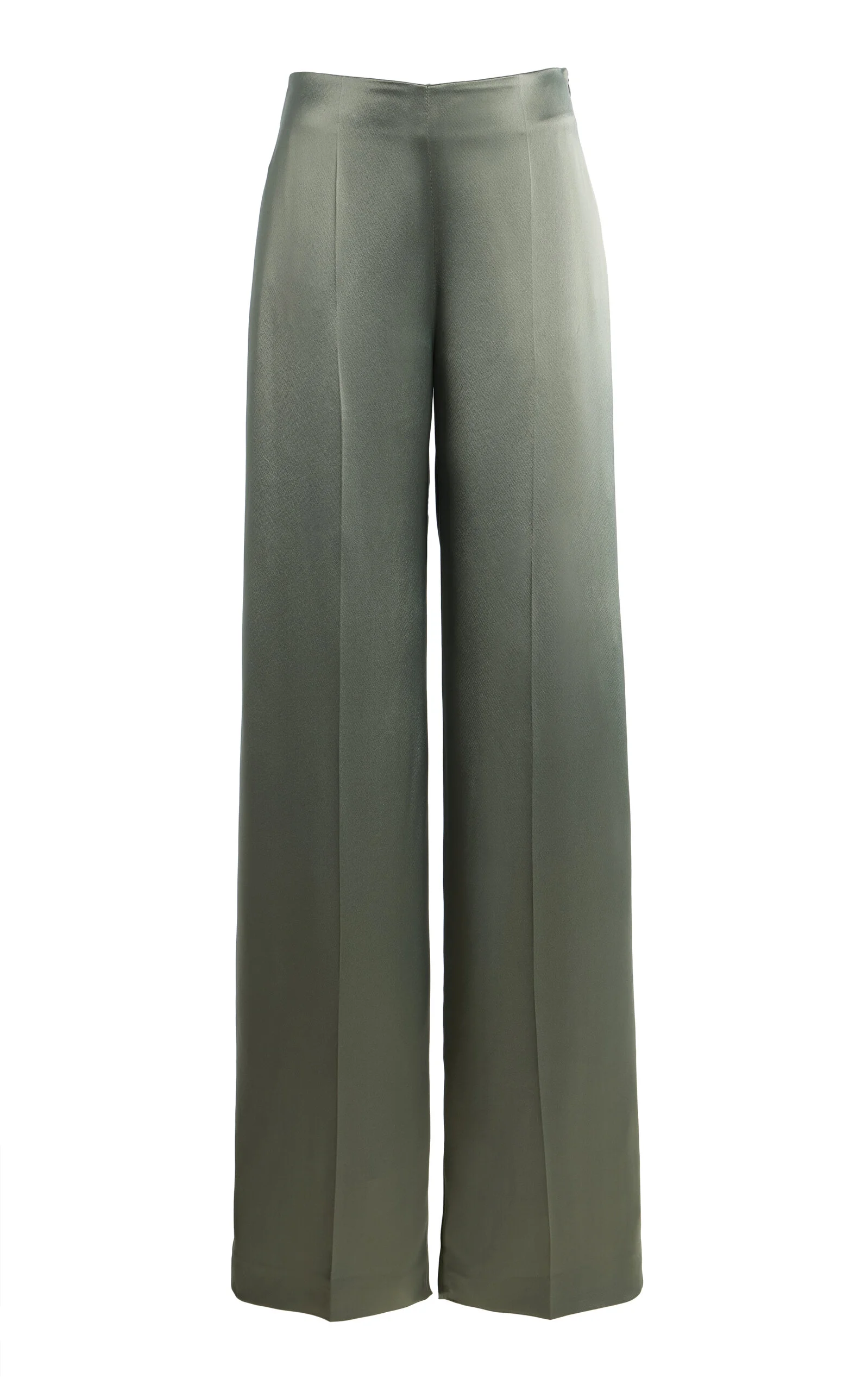 Wide-Leg Satin Pants olive - 1