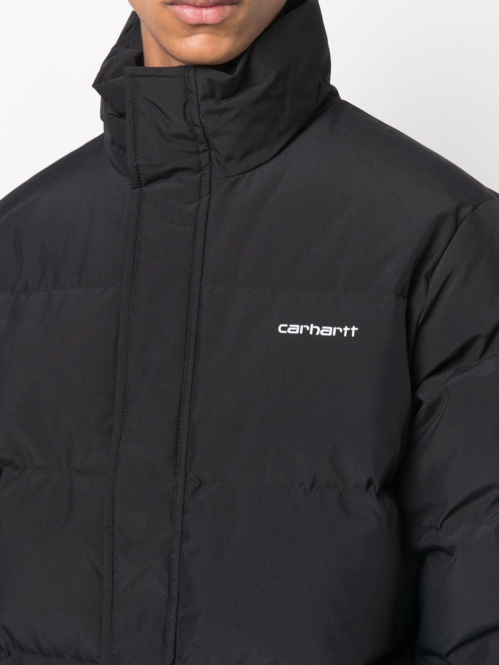 logo-print feather-down padded jacket - 5