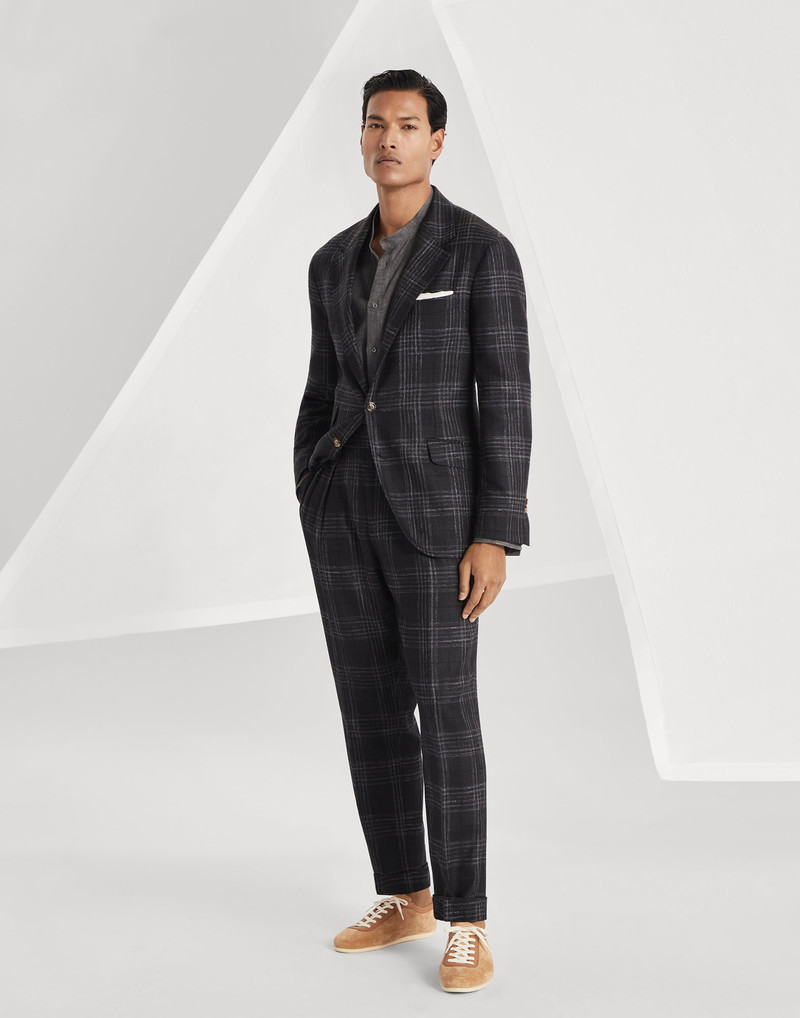 Wool, silk and linen tartan deconstructed Cavallo blazer 5