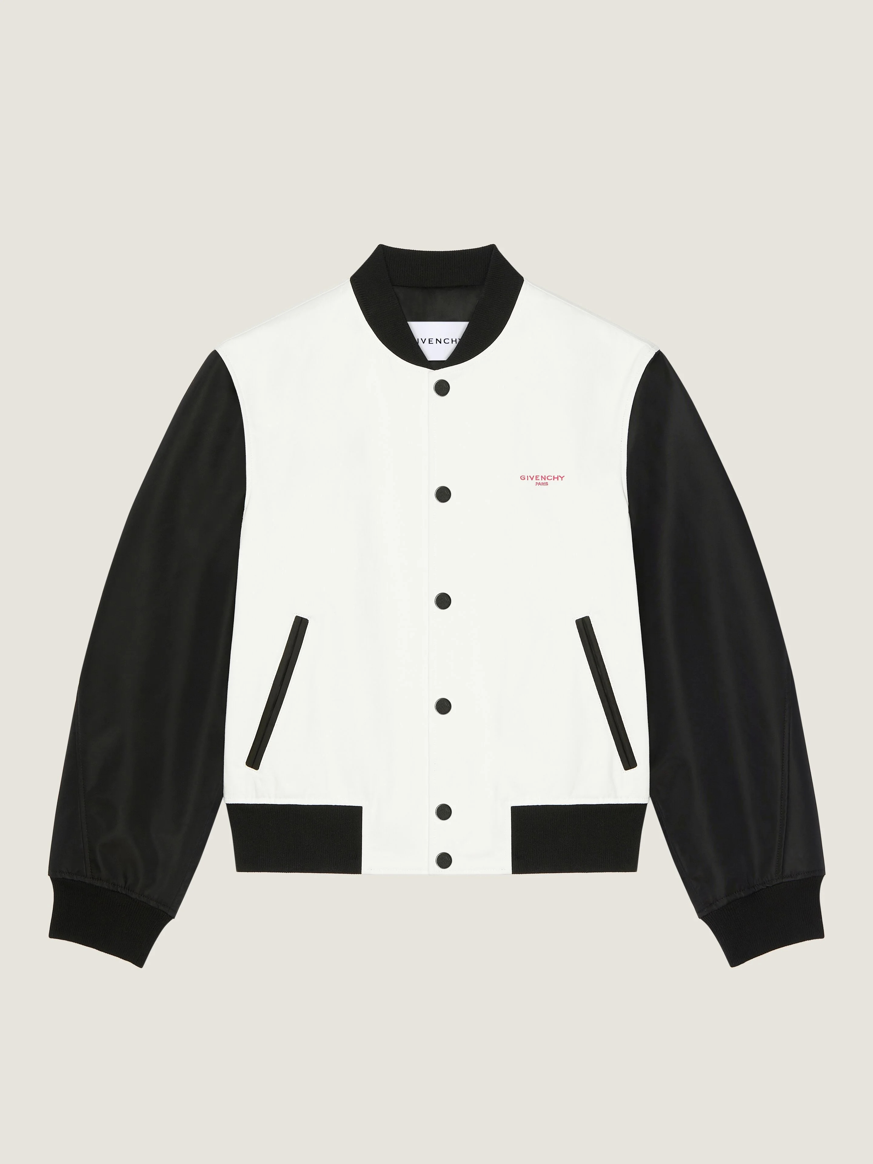 BI-MATERIAL BLOUSON WITH PHOTOGRAPHIC NEGATIVE PRINT - 1