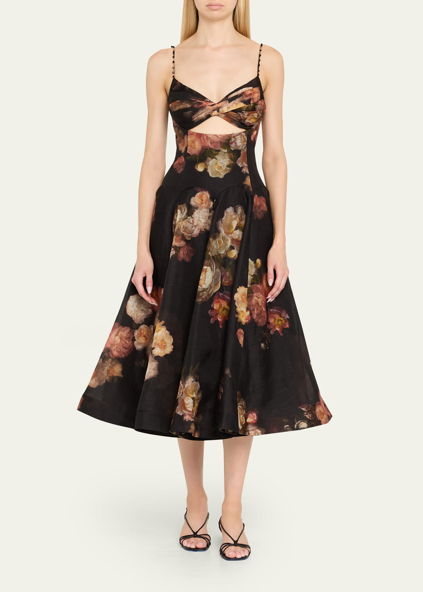 Floral Twist-Front Midi Dress - 2