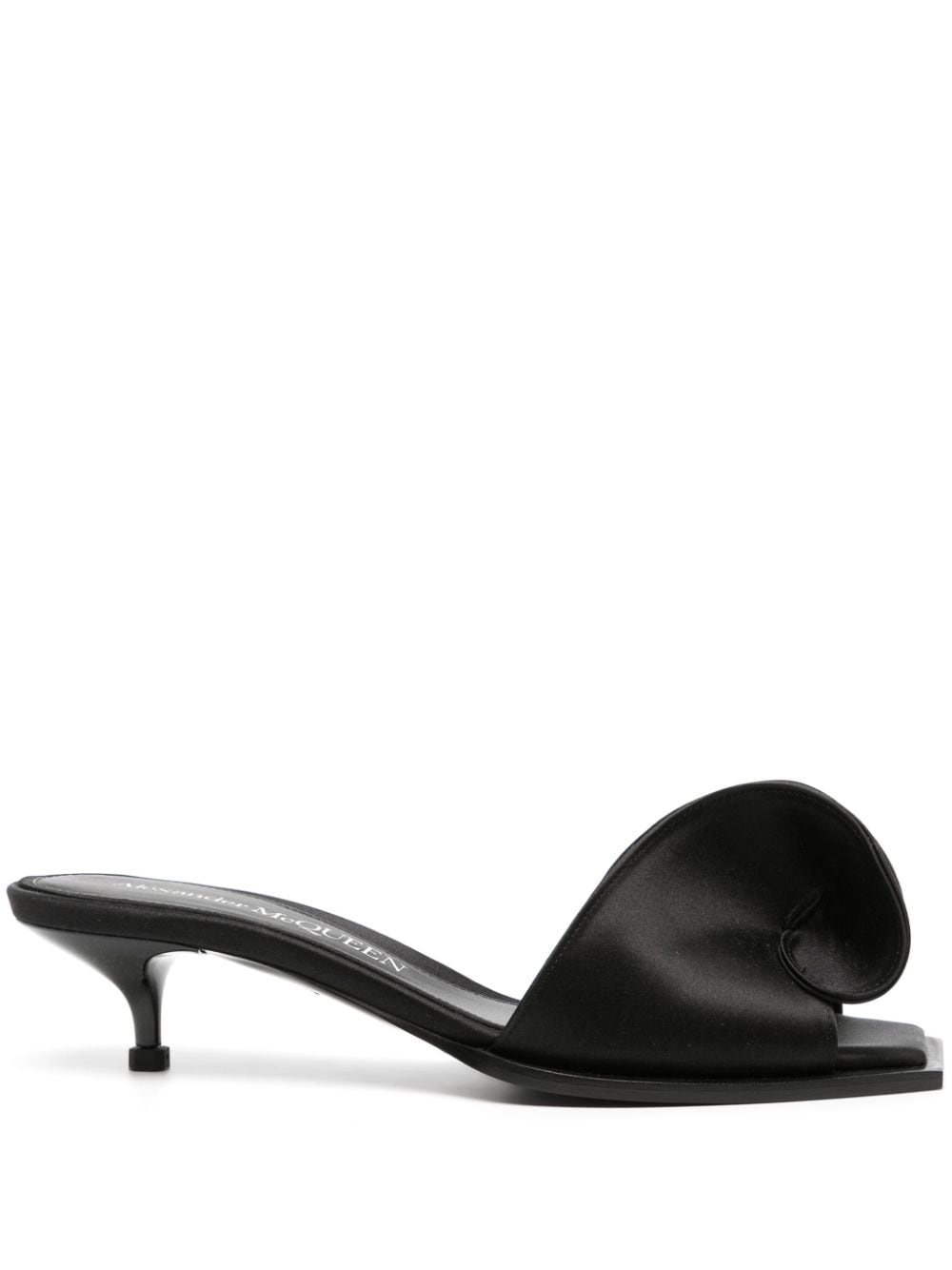 folded-detail satin mules - 1