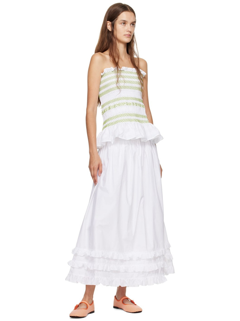 Molly Goddard White Olive Midi Skirt outlook