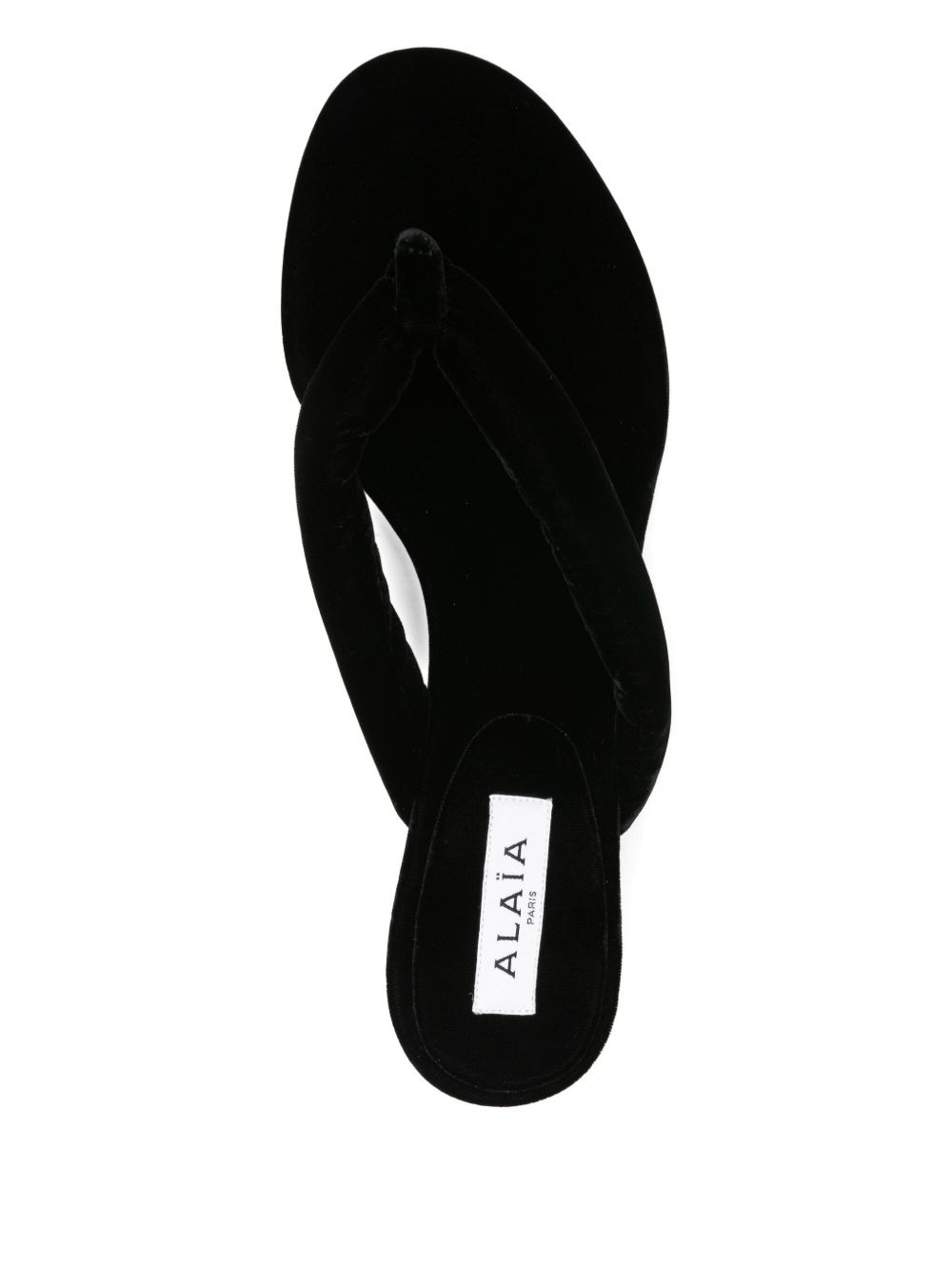 55mm velvet knotted thong mules - 4