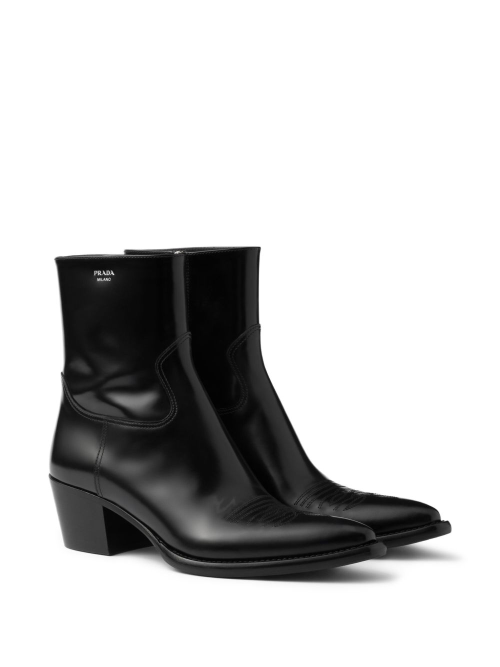 brushed-finish leather boots - 2