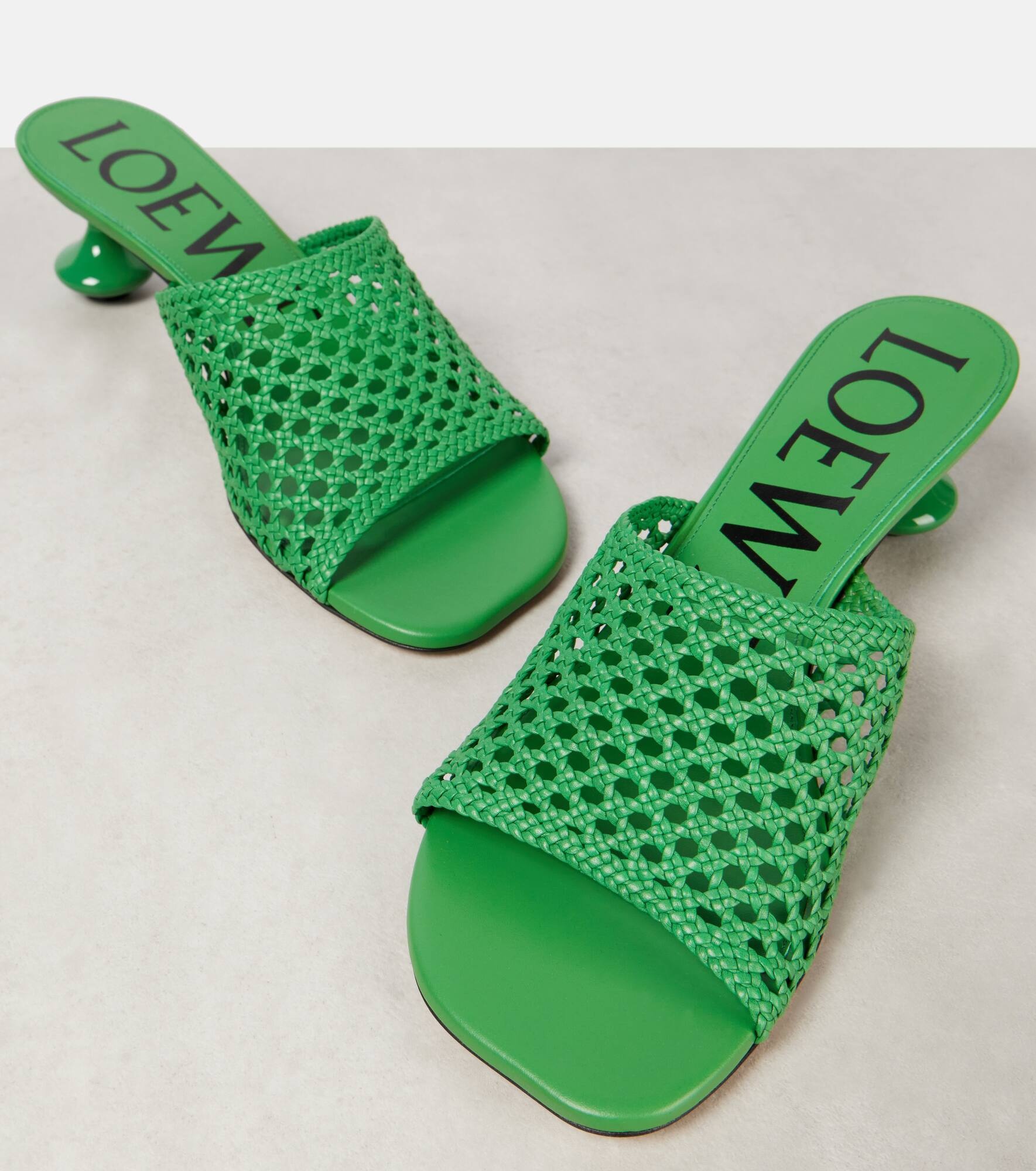 【LOEWE】 Paula's Ibiza Toy leather mules LOEWE + Paula's Ibiza Toy woven leather mules | NET-A-PORTER