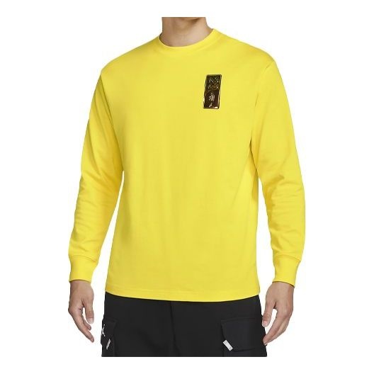 Air Jordan 23 Engineered Athleisure Casual Sports Embossing Label Round Neck Pullover Yellow CV3012- - 1