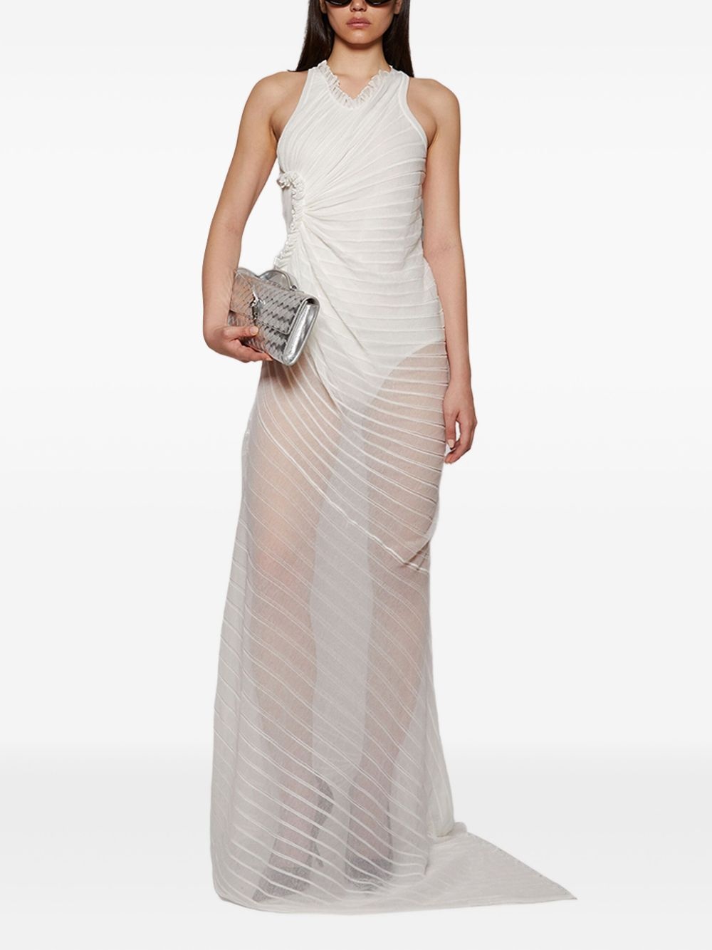 gathered sleeveless dress - 2