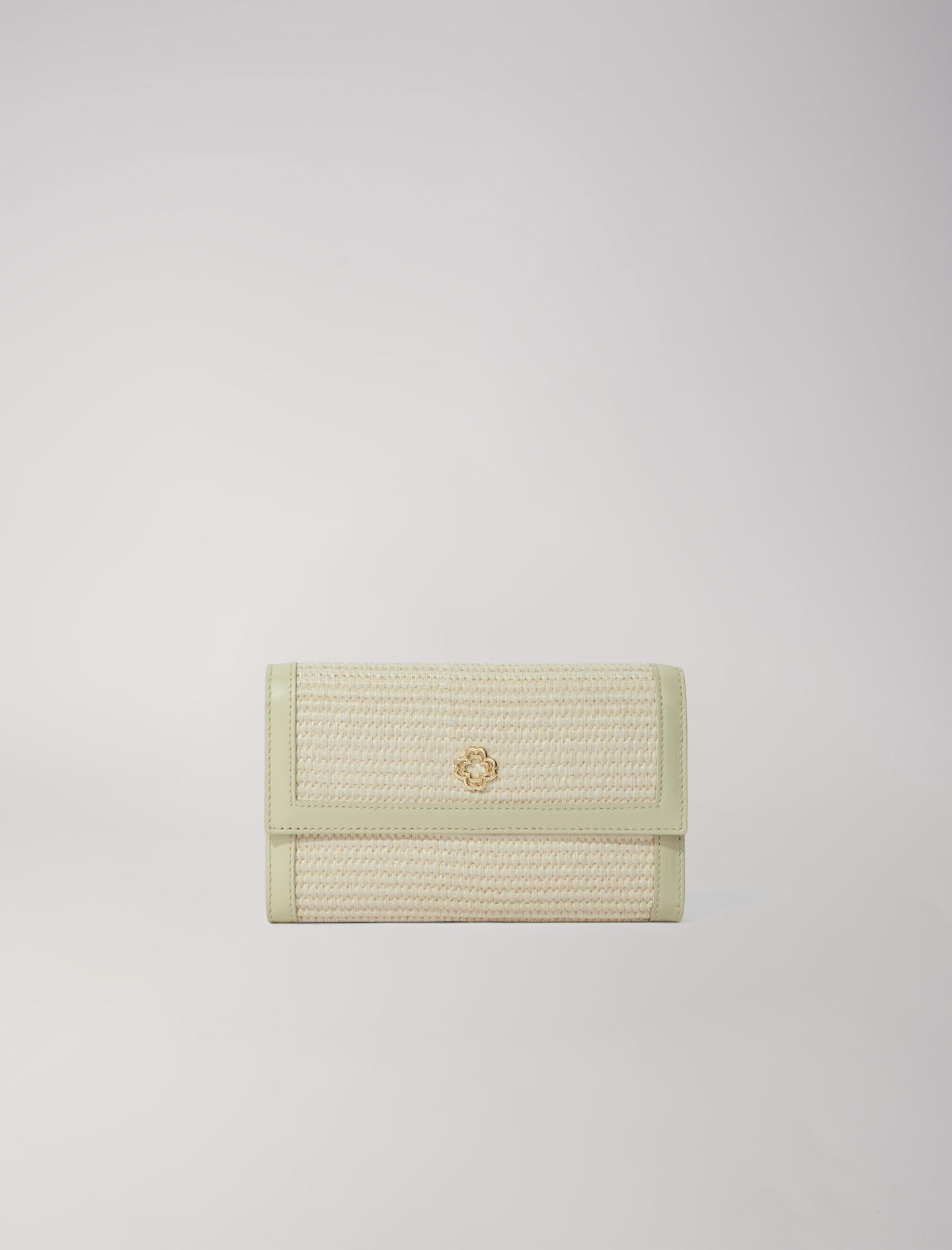 Raffia-effect clutch bag with chain - 6