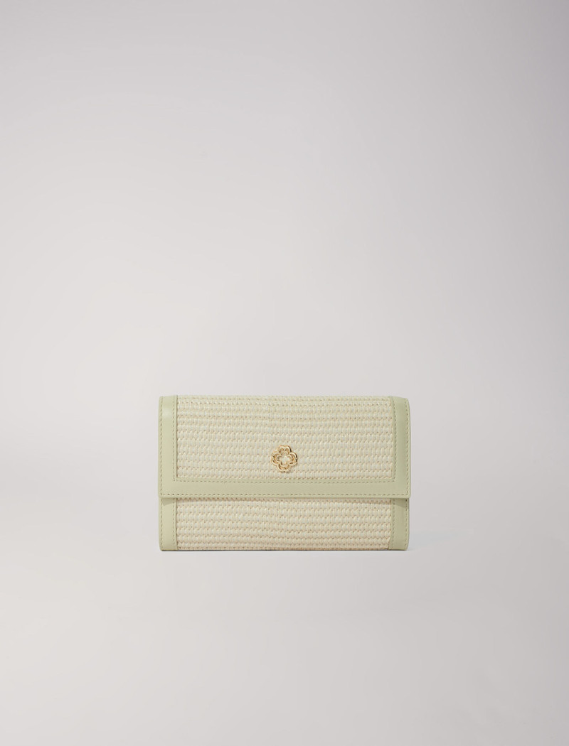 Raffia-effect clutch bag with chain 6