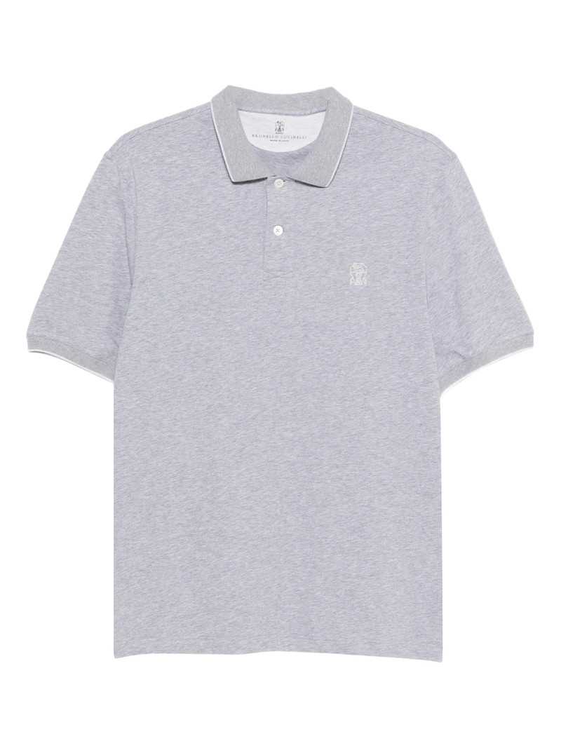 Brunello Cucinelli Piped Logo-embroidered Polo Shirt 1