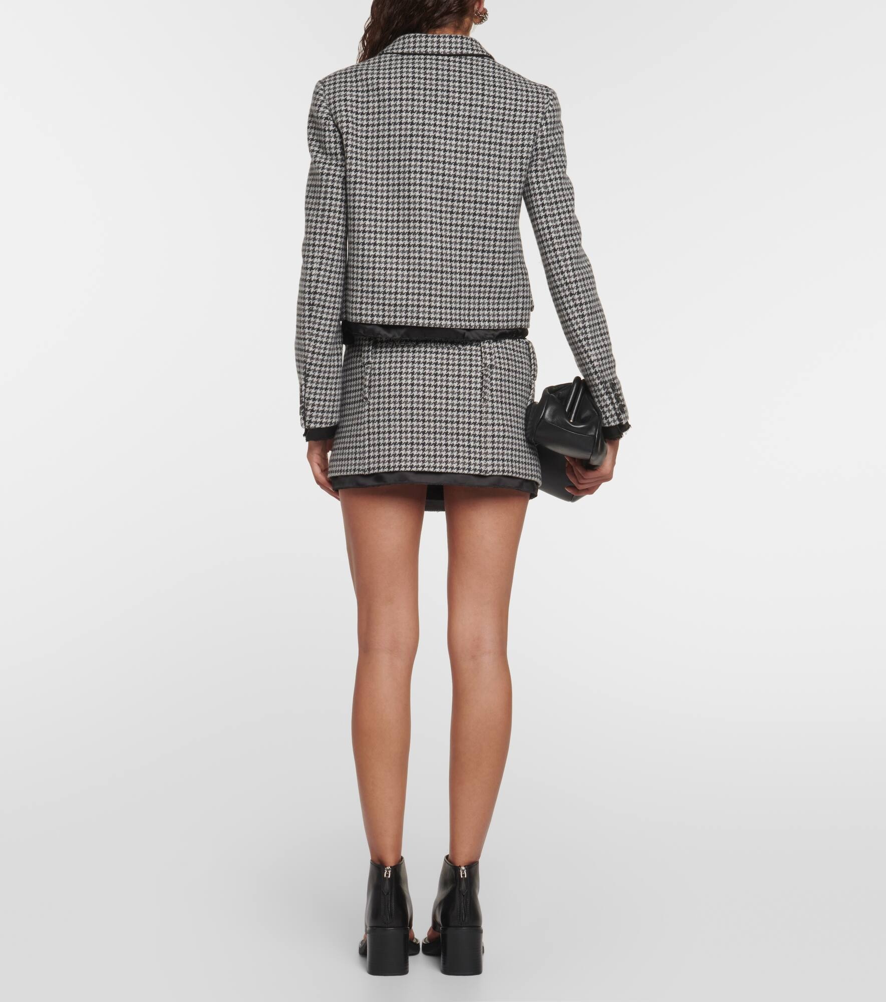 Houndstooth wool miniskirt - 3