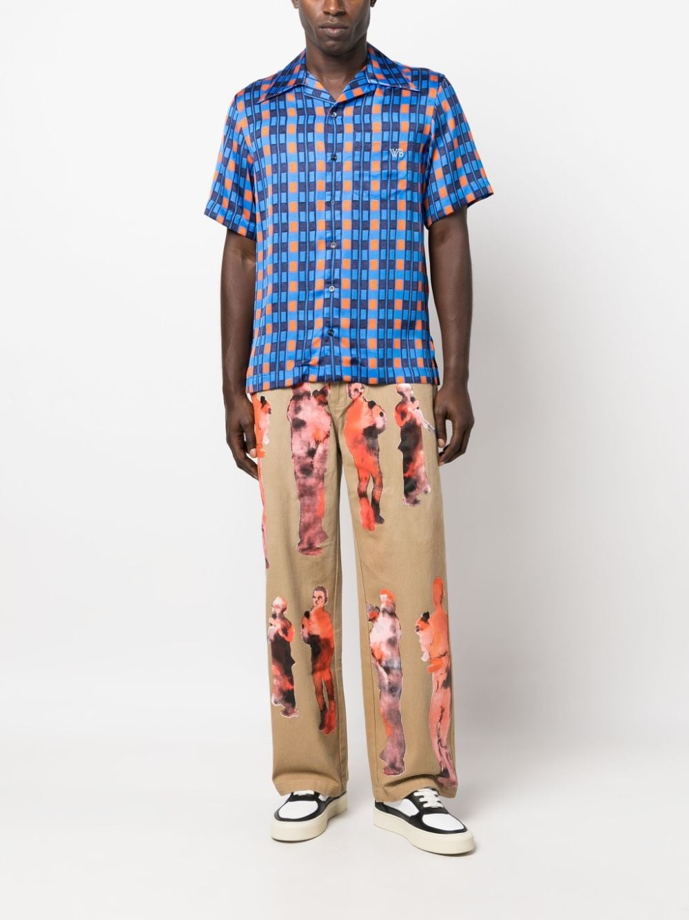 graphic-print cotton straight-leg jeans - 2