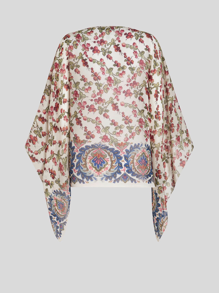 PRINTED SILK PONCHO - 5