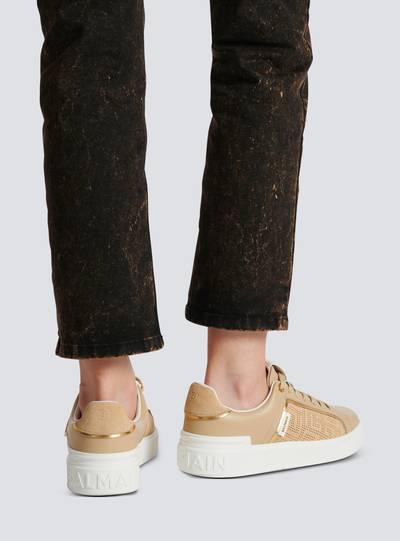 Balmain B-Court trainers in perforated monogrammed leather outlook