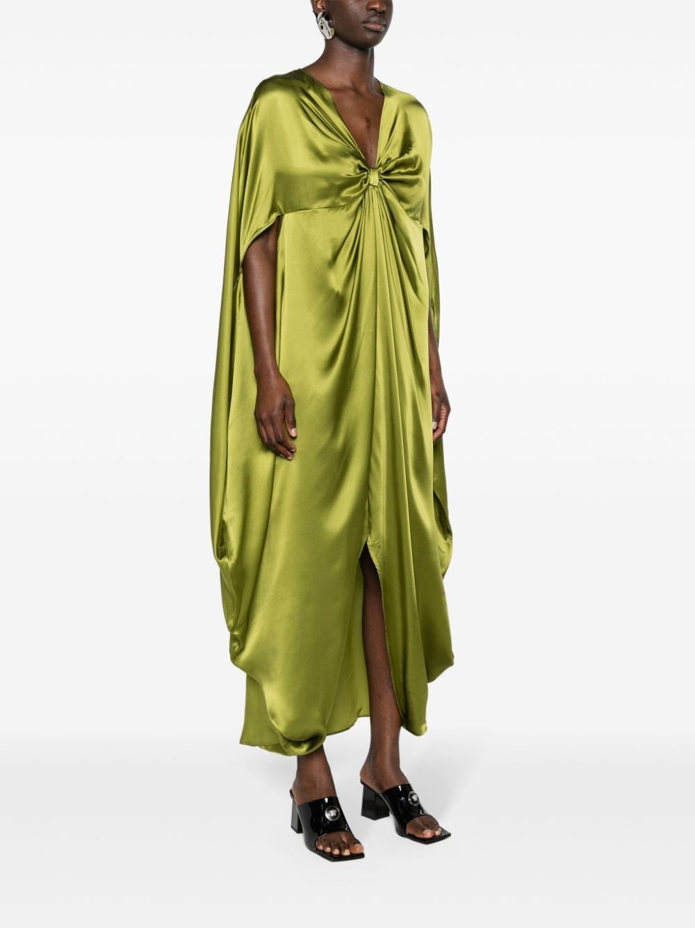 Azores knotted silk kaftan - 3