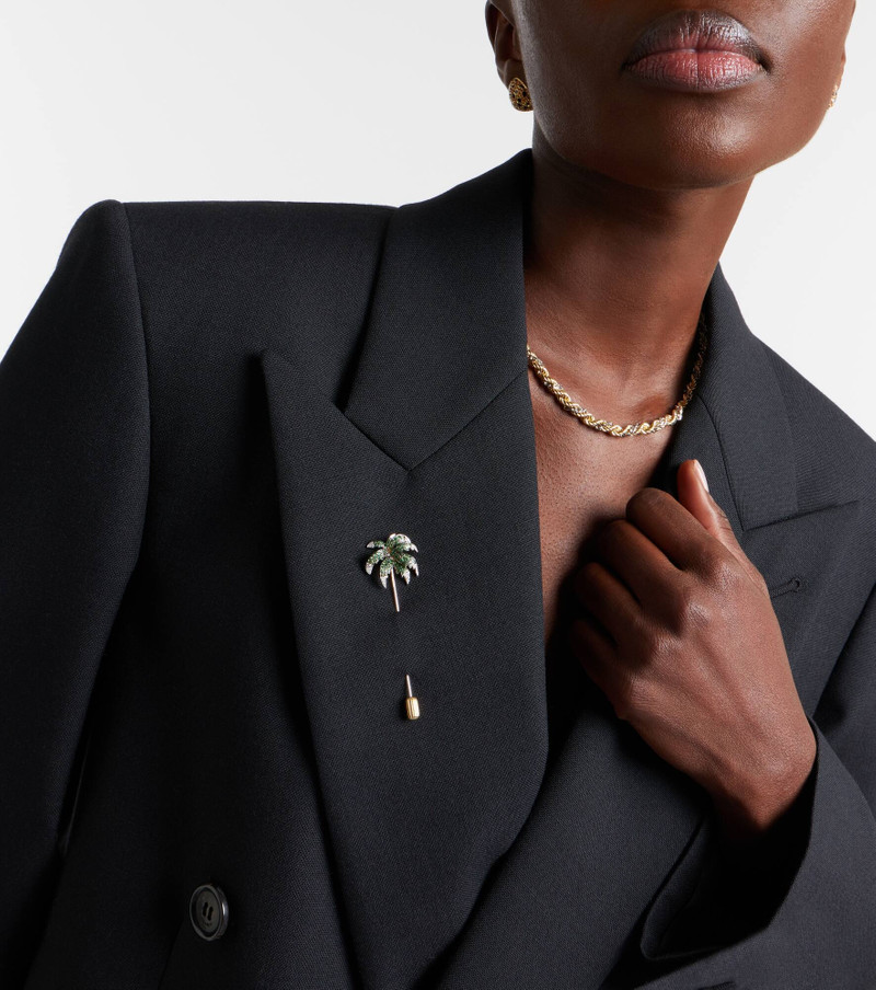 Yvonne Léon Palmier 9kt gold brooch with tsavorites and diamonds outlook