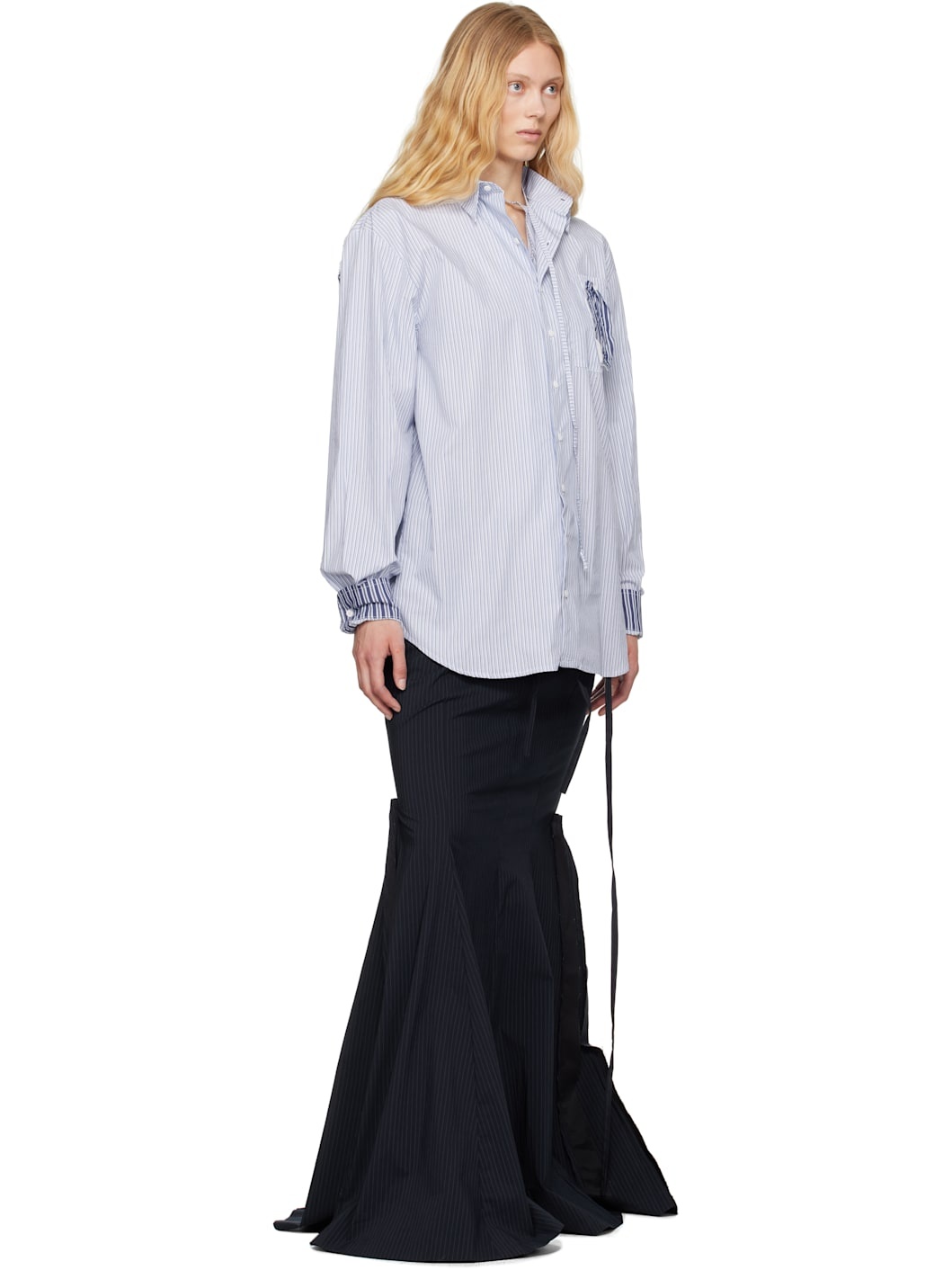 Navy Mermaid Suit Maxi Skirt - 4