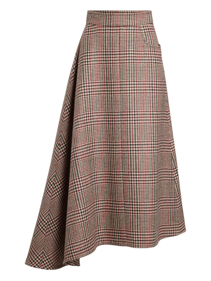 asymmetric houndstooth midi skirt 1