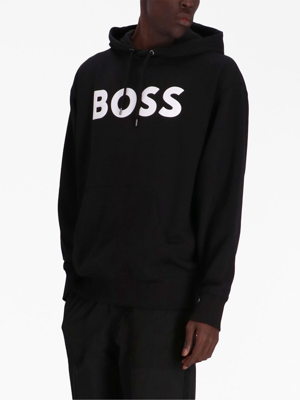 logo-print cotton hoodie - 3
