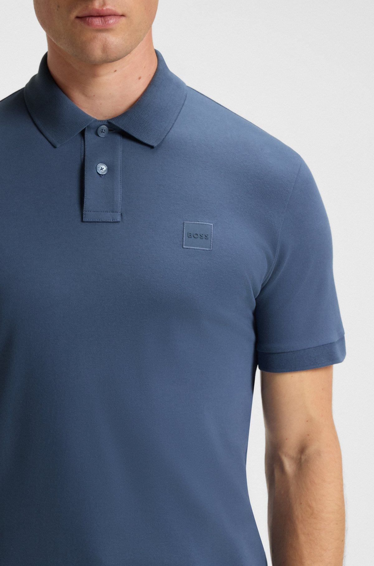 STRETCH-COTTON SLIM-FIT POLO SHIRT WITH LOGO PATCH - 3