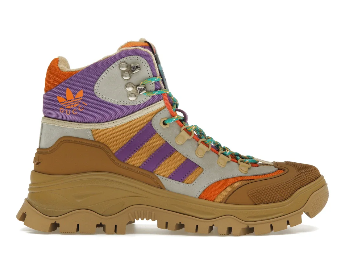 Gucci x Adidas Laced Up Boots Brown Purple (Women's) - 1
