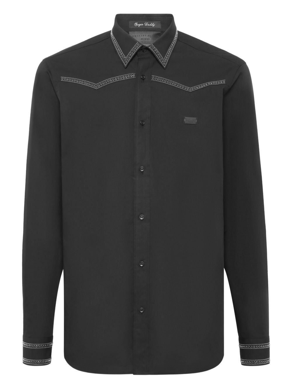 stud-embellished cotton shirt - 1