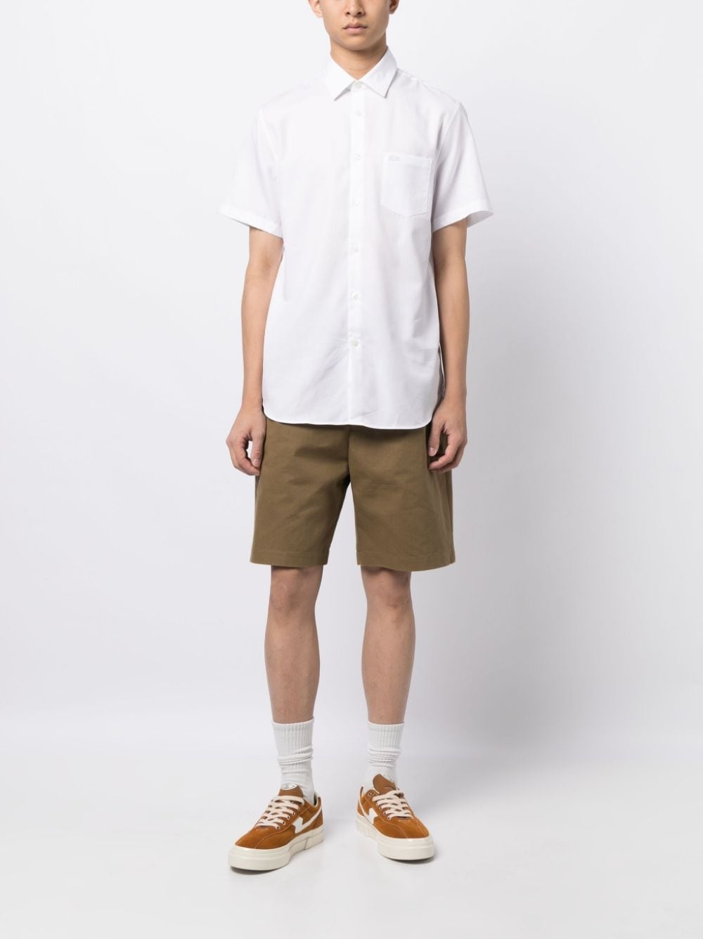 logo-embroidered short-sleeve cotton shirt - 2
