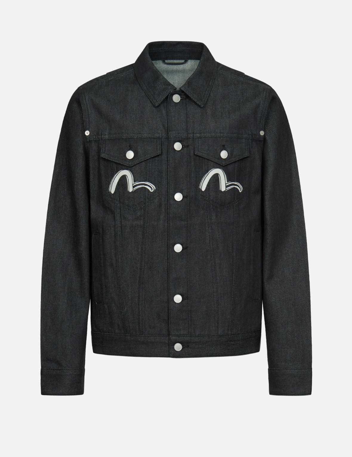 Hannya and Kamon Collage Print Denim Jacket - 8
