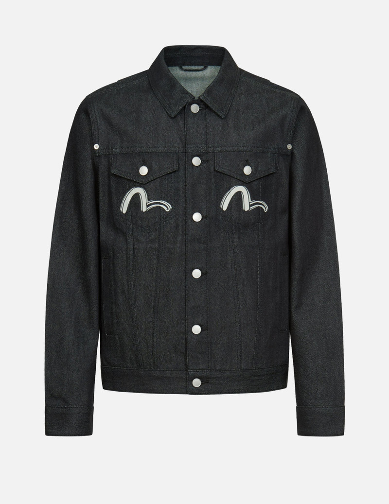 Hannya and Kamon Collage Print Denim Jacket 8