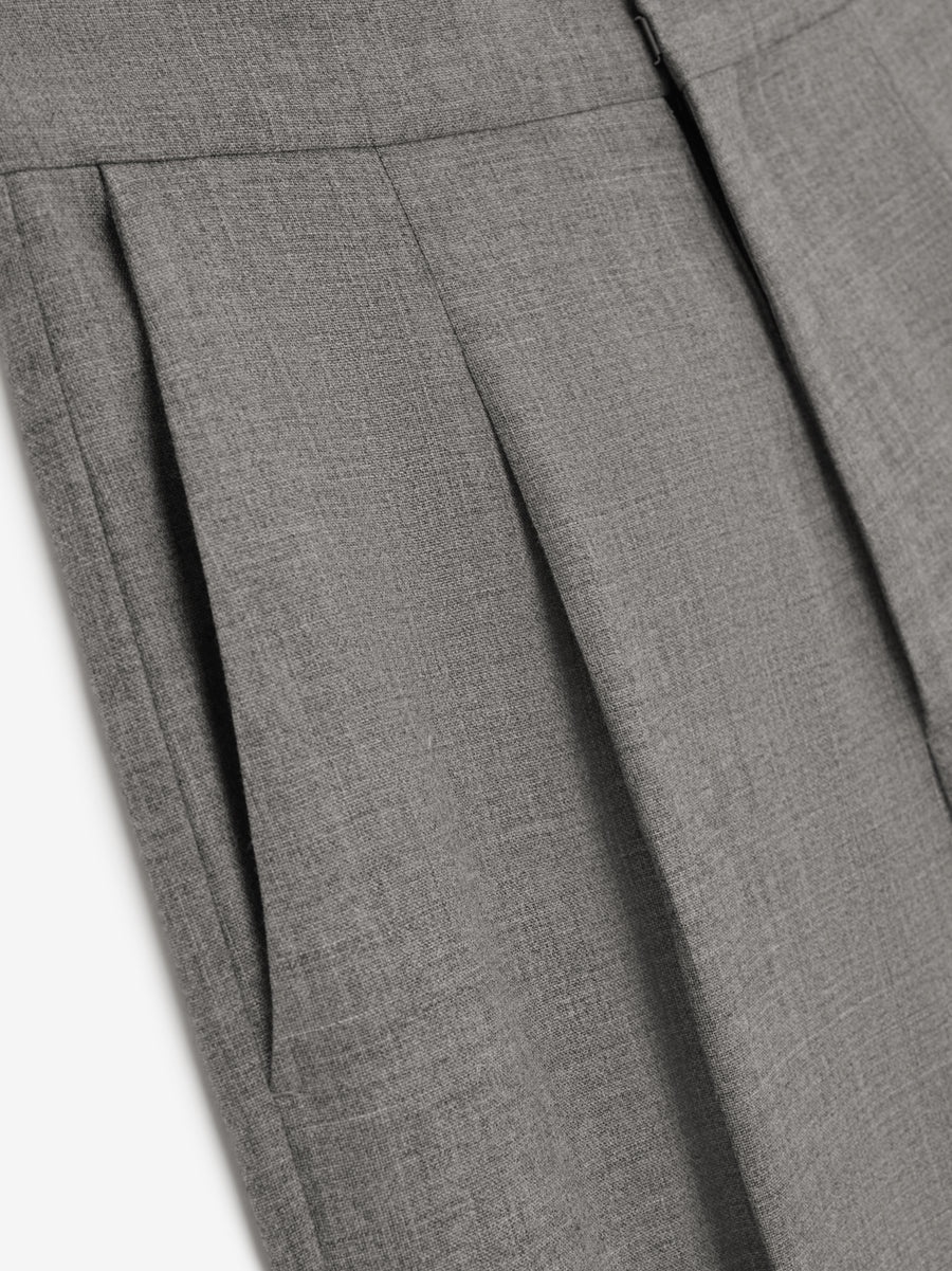 Wool Canvas Wide Leg Trousers - 3