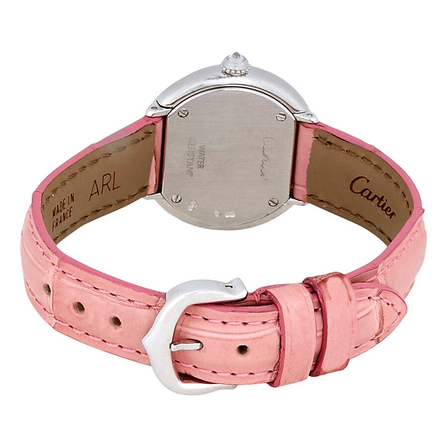 Cartier Trinity Pink Mother of Pearl Diamond Dial 18Kt White Gold Patent Leather Ladies Watch WG2008 - 3