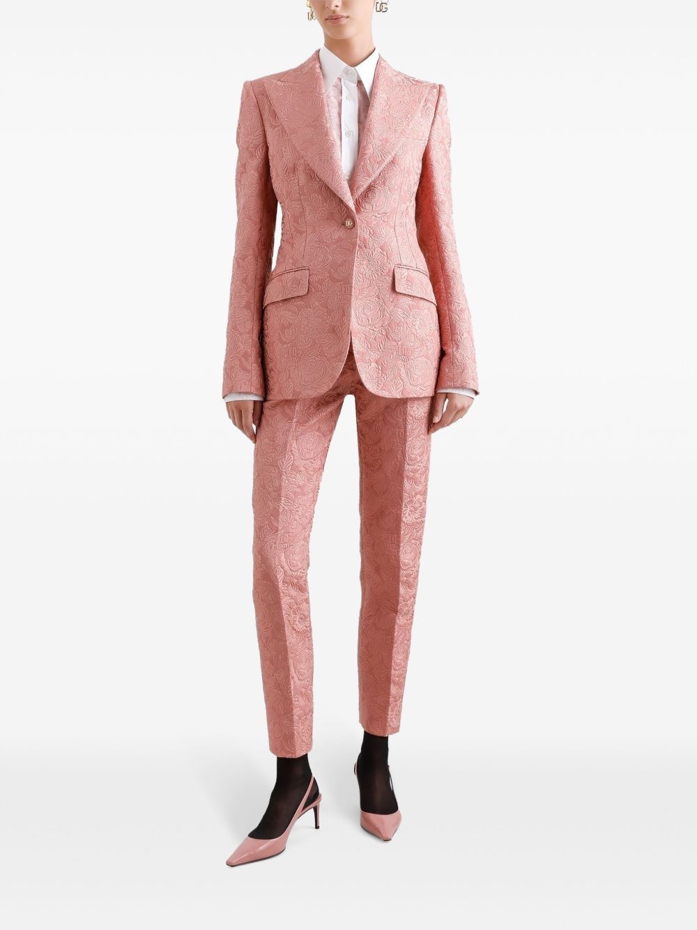 floral-jacquard blazer - 2