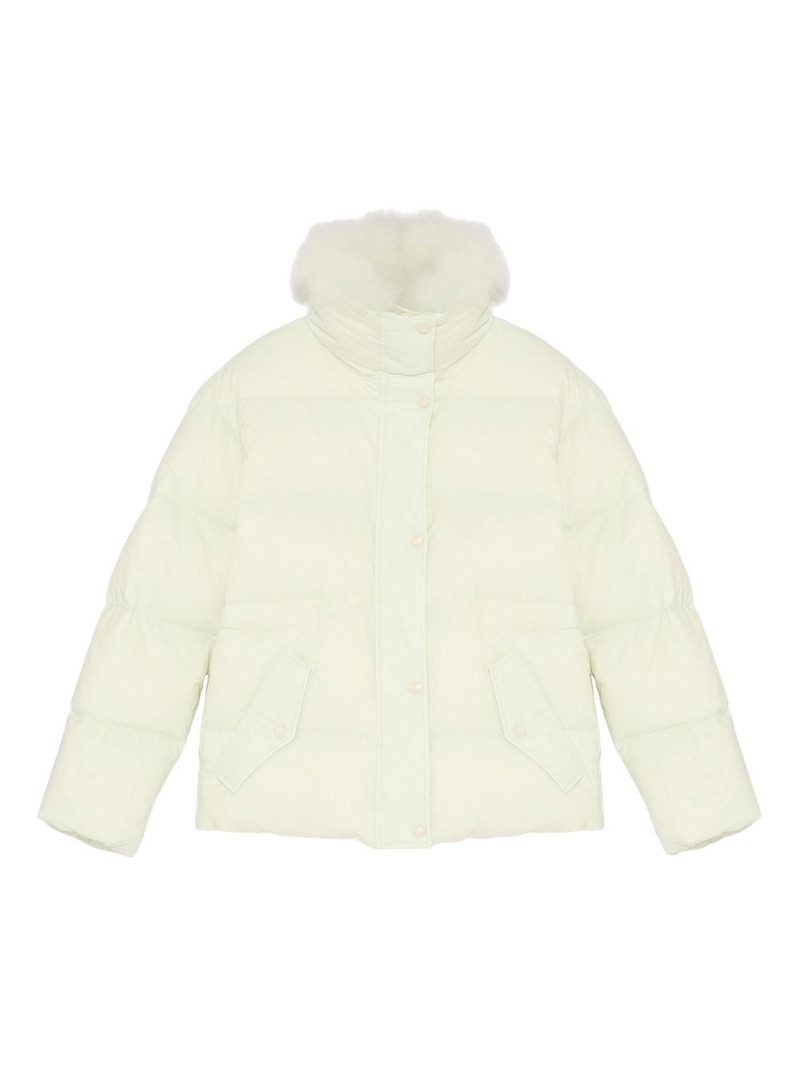 leather-trim puffer jacket 1