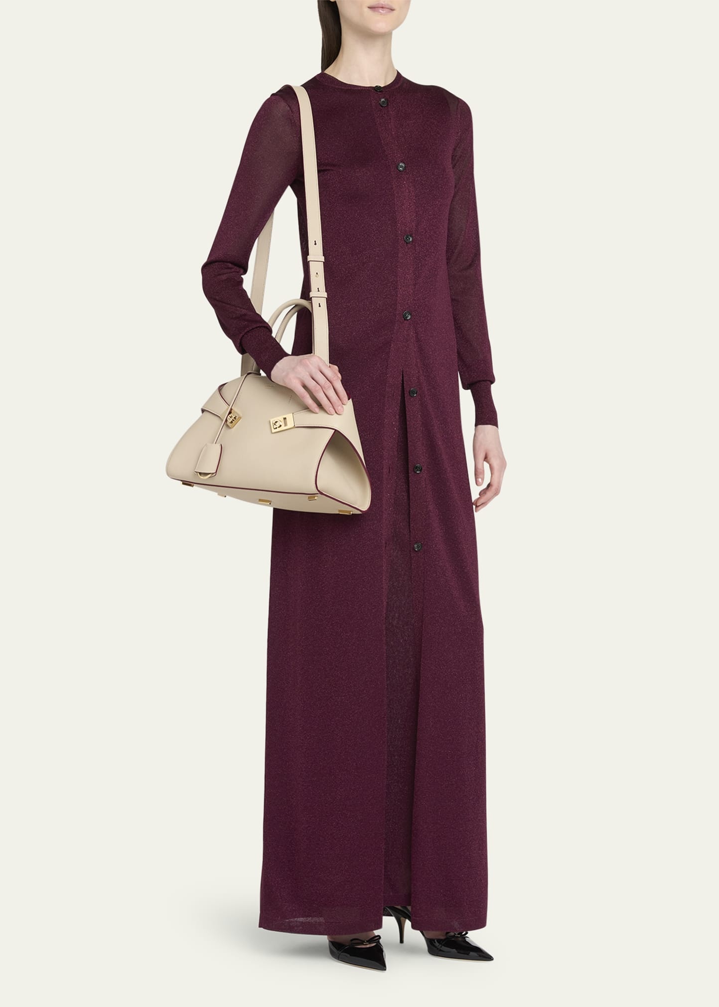 Hug Grainy Leather Crossbody Bag - 6