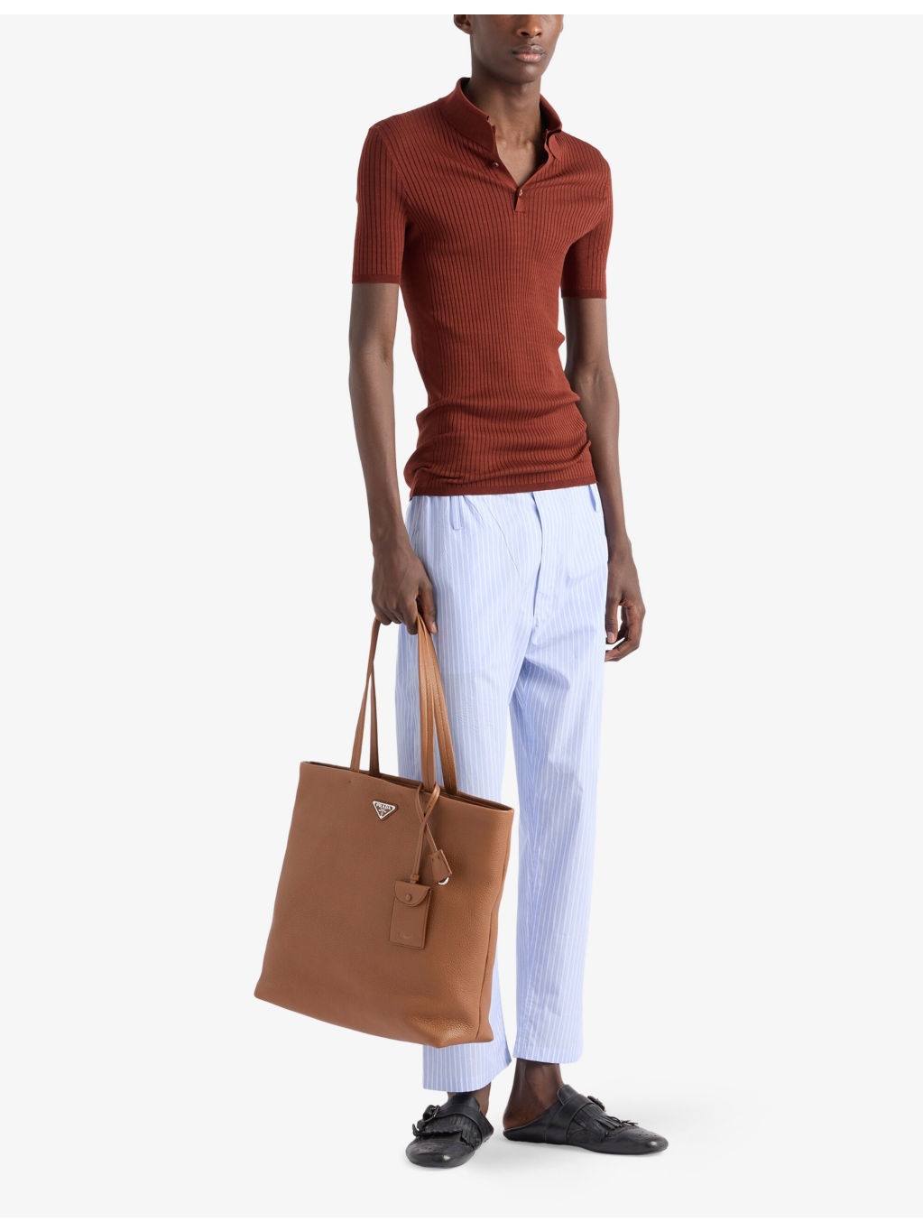 Triangle-Logo Slim-Fit Cotton Knit Polo Shirt - 2