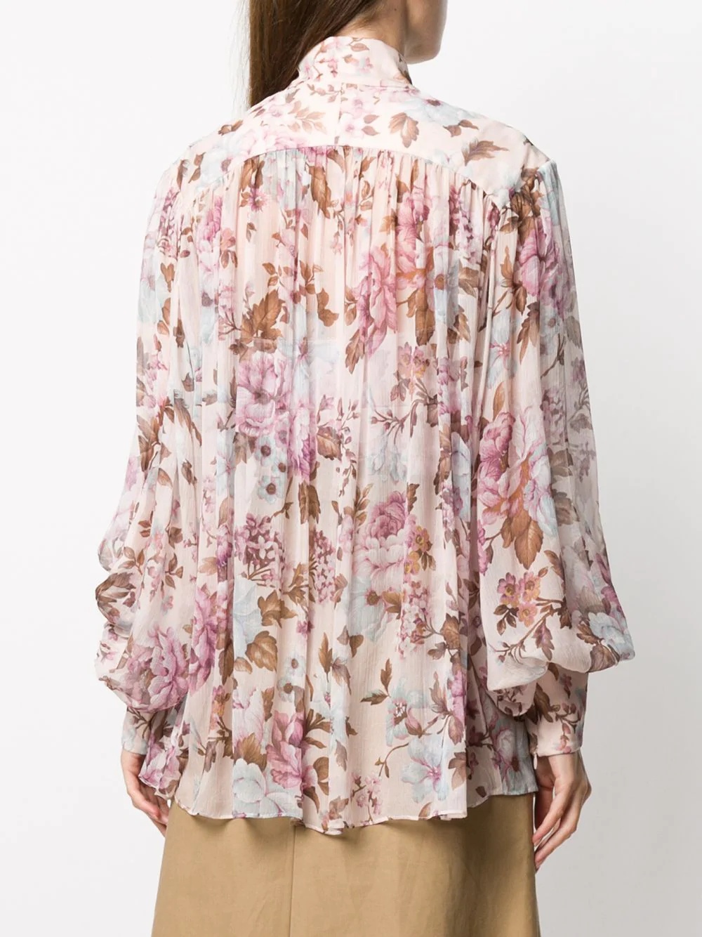 Charm Lantern floral-print blouse - 4