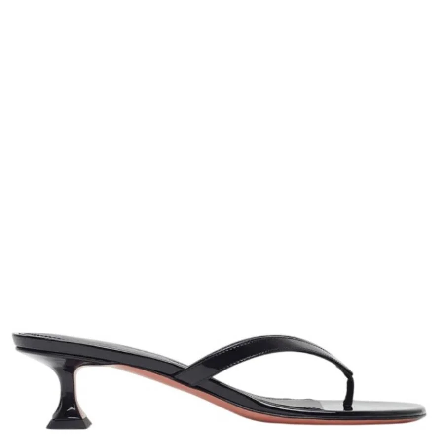 Amina Muaddi Juliette 45 Patent Thong Sandals - 1