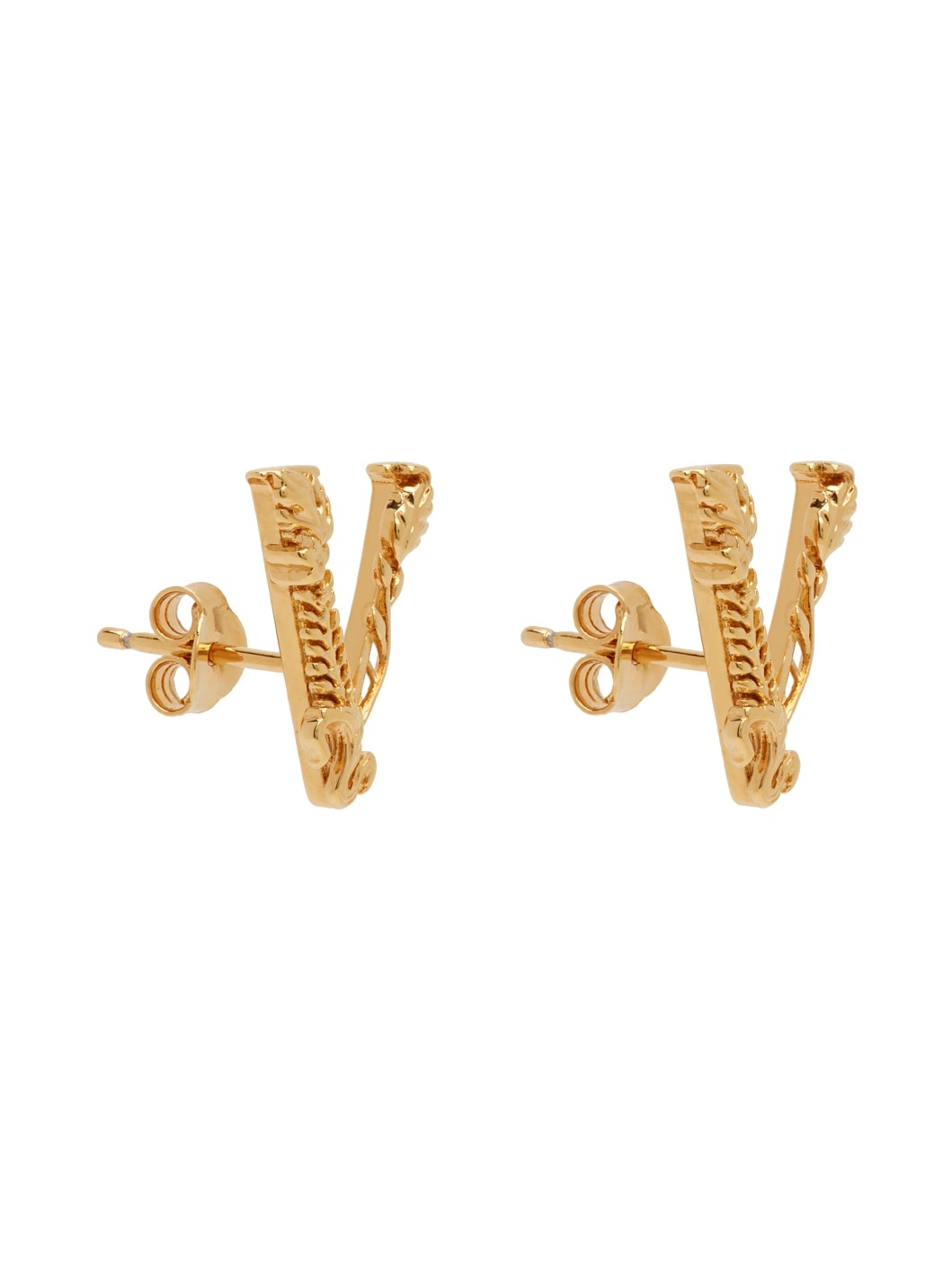 Gold Virtus Stud Earrings - 2